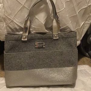 Kate Spade large flannel and glitter tote